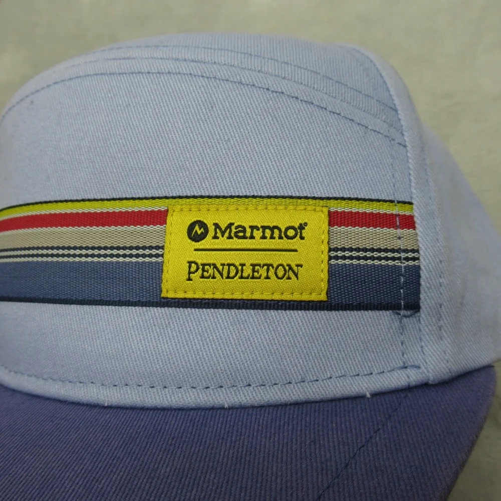 Marmot x Pendleton Cap Hat Unisex One Size Blue Cotton Snap Back Classic 5-Panel